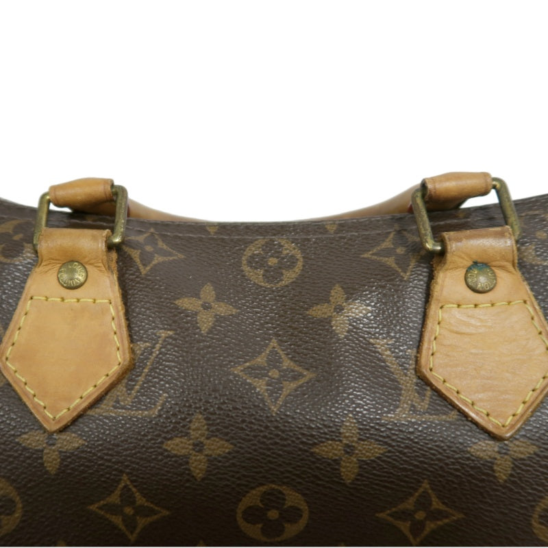 LOUIS VUITTON LV Nano Speedy Monogram Canvas With Shoulder Strap Handbag Brown PVC