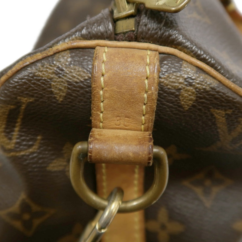LOUIS VUITTON LV Nano Speedy Monogram Canvas With Shoulder Strap Handbag Brown PVC