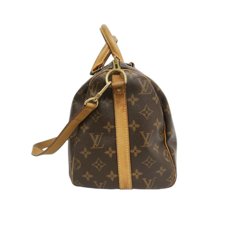 LOUIS VUITTON LV Nano Speedy Monogram Canvas With Shoulder Strap Handbag Brown PVC