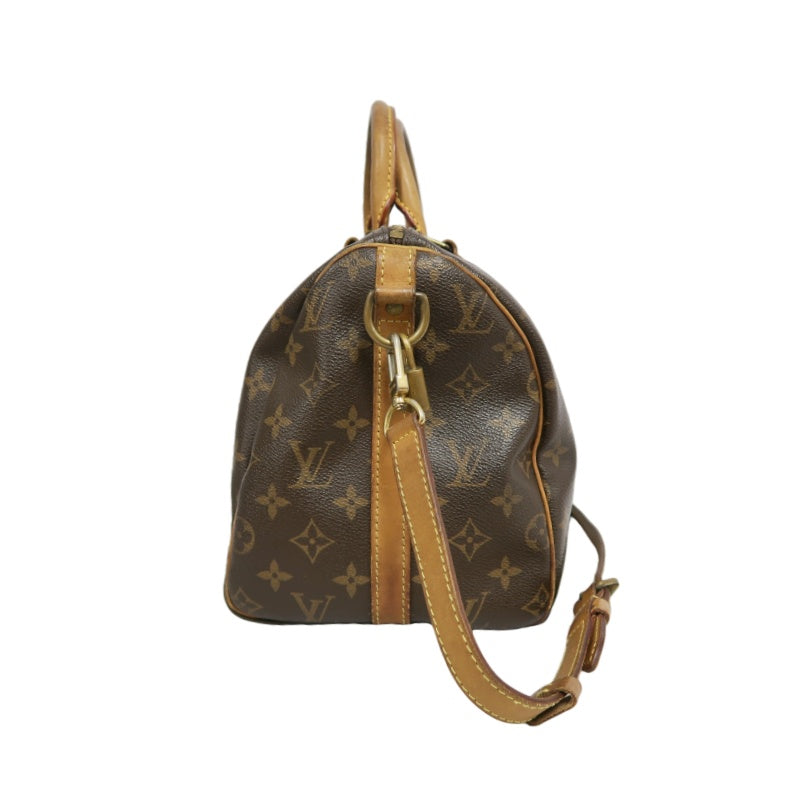 LOUIS VUITTON LV Nano Speedy Monogram Canvas With Shoulder Strap Handbag Brown PVC