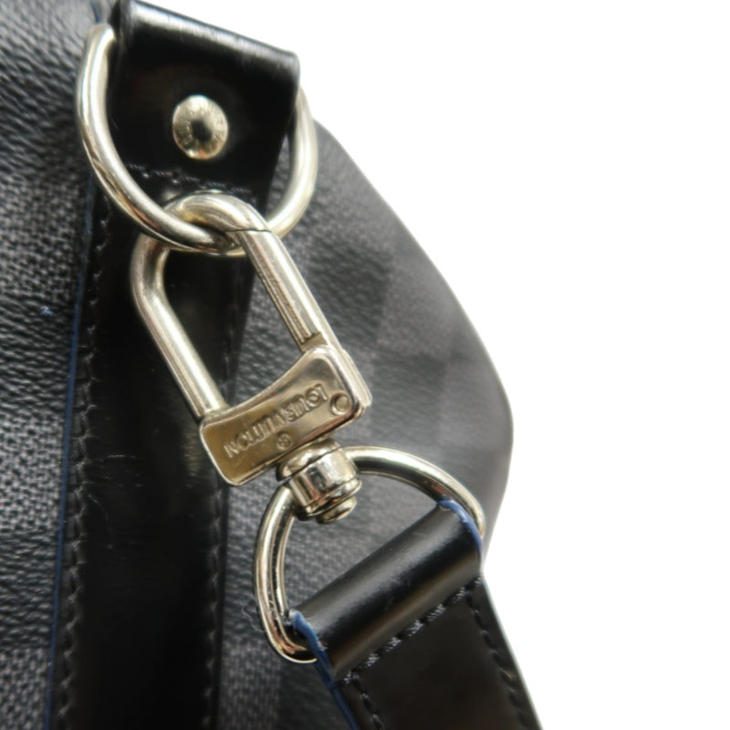 LOUIS VUITTON LV Keepall Damier Graphite Boston Travel Bag Black PVC