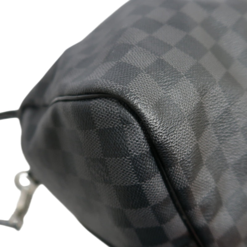 LOUIS VUITTON LV Keepall Damier Graphite Boston Travel Bag Black PVC