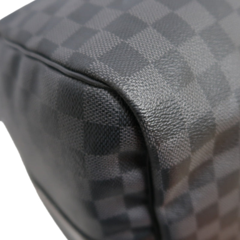 LOUIS VUITTON LV Keepall Damier Graphite Boston Travel Bag Black PVC