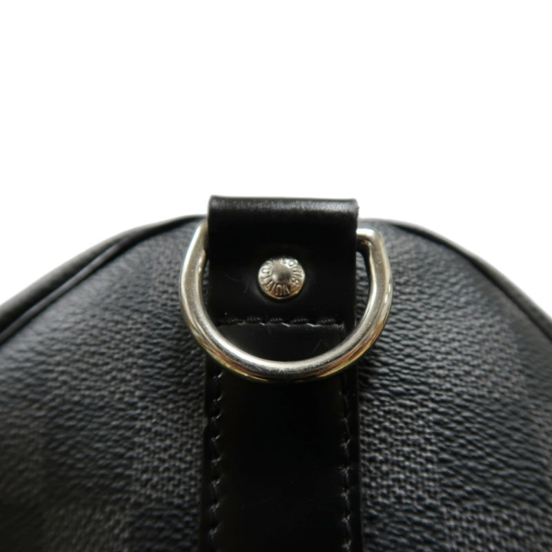 LOUIS VUITTON LV Keepall Damier Graphite Boston Travel Bag Black PVC