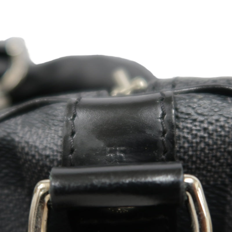 LOUIS VUITTON LV Keepall Damier Graphite Boston Travel Bag Black PVC