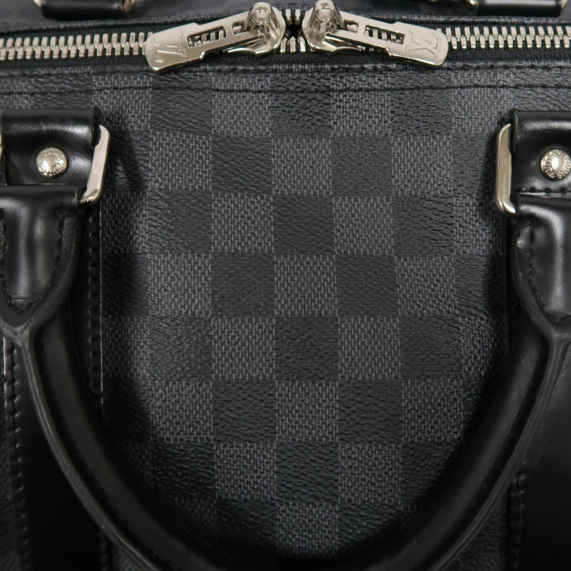 LOUIS VUITTON LV Keepall Damier Graphite Boston Travel Bag Black PVC