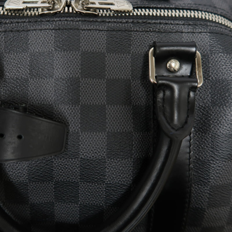 LOUIS VUITTON LV Keepall Damier Graphite Boston Travel Bag Black PVC