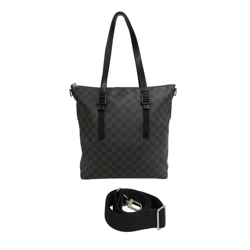 LOUIS VUITTON LV Skyline Damier Graphite Tote Shoulder Bag Black PVC