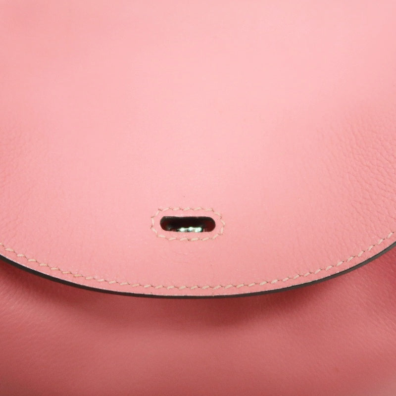 HERMES Lindy Calfskin Shoulder Handbag Pink Silver Hardware
