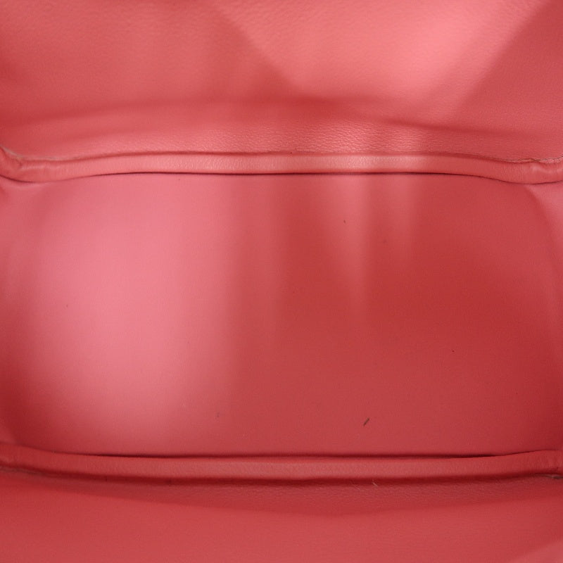 HERMES Lindy Calfskin Shoulder Handbag Pink Silver Hardware