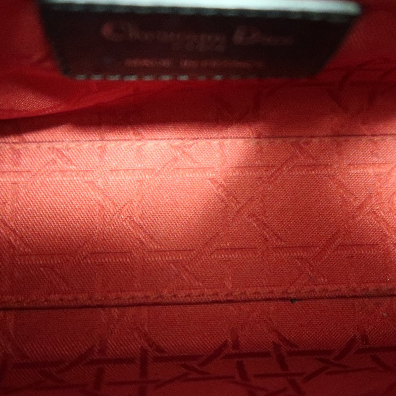 DIOR Lady Dior Cannage Quilted Lambskin Handbag Black Gold Hardware With Shoulder Strap