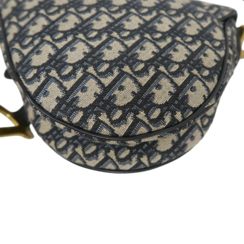 DIOR Saddle Bag Oblique Jacquard Canvas Gold Hardware Blue Navy