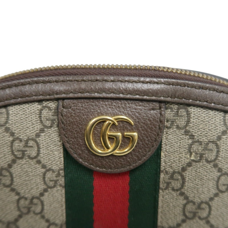 GUCCI Ophidia GG Supreme Canvas Shoulder Bag With Web Beige PVC