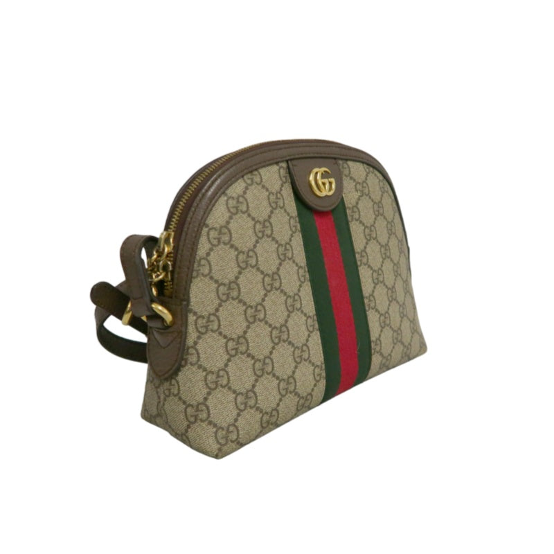 GUCCI Ophidia GG Supreme Canvas Shoulder Bag With Web Beige PVC