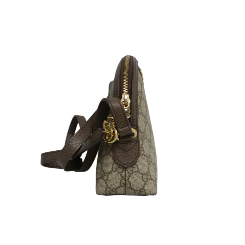 GUCCI Ophidia GG Supreme Canvas Shoulder Bag With Web Beige PVC