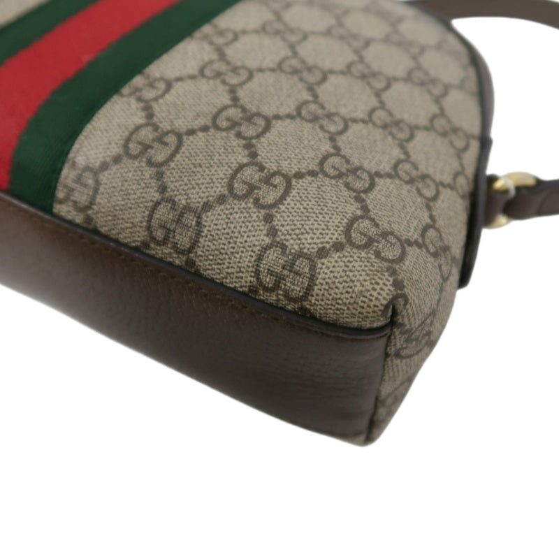 GUCCI Ophidia GG Supreme Canvas Shoulder Bag With Web Beige PVC