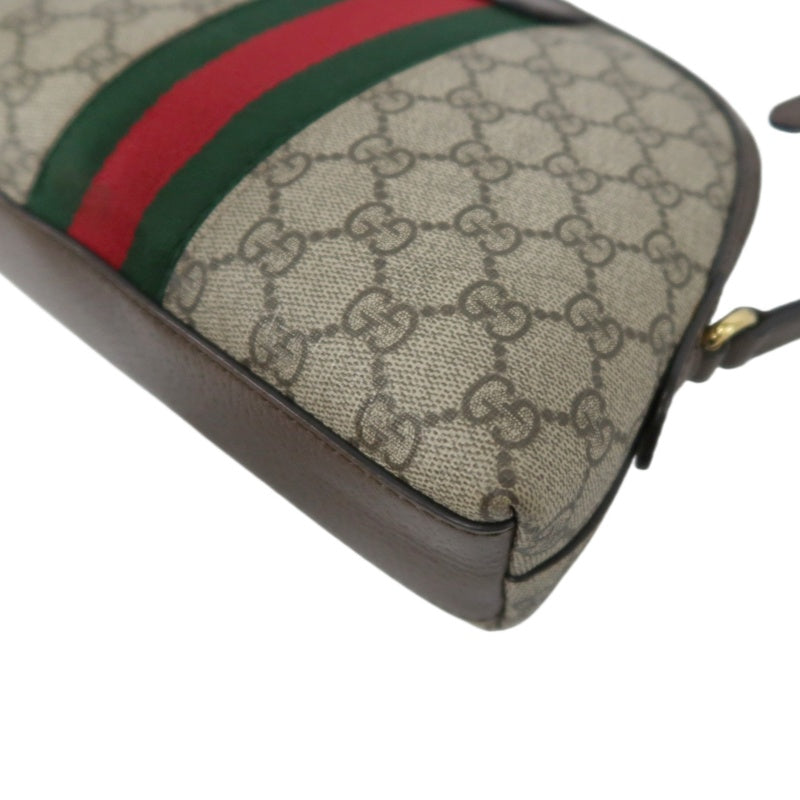 GUCCI Ophidia GG Supreme Canvas Shoulder Bag With Web Beige PVC
