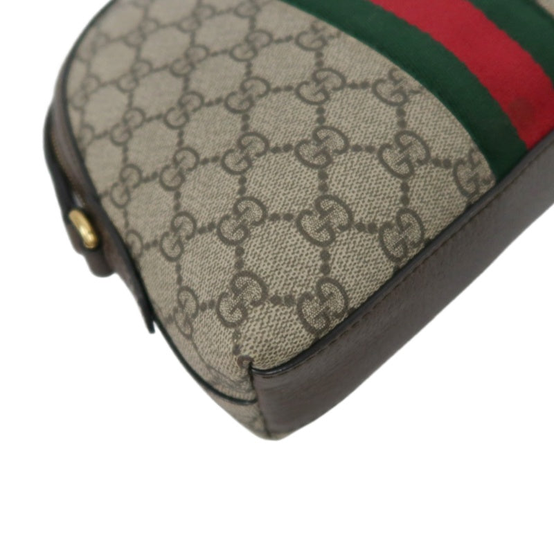 GUCCI Ophidia GG Supreme Canvas Shoulder Bag With Web Beige PVC
