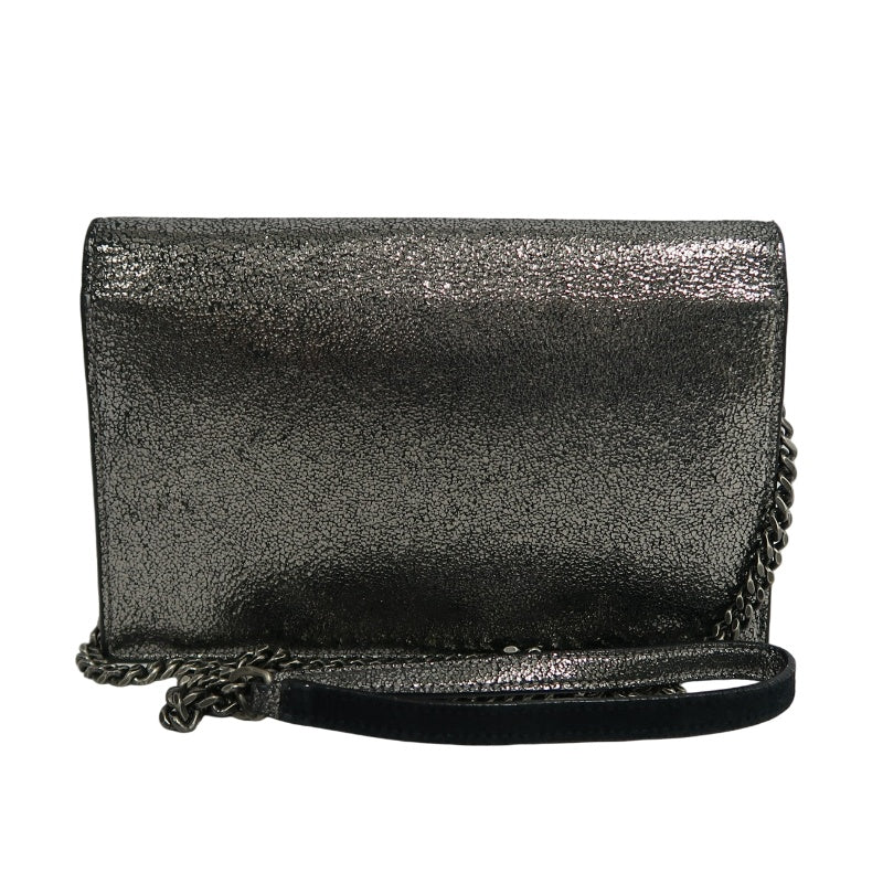 YVES SAINT LAURENT YSL Kate Tassel Shoulder Bag Silver Hardware Black Silver PVC