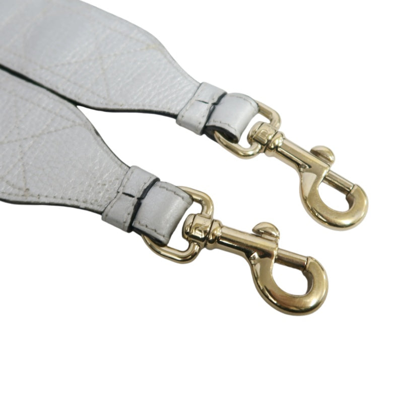 DIOR Lady Dior Cannage Quilted Lambskin Handbag Silver Pearlescent Gold Hardware 5-Format With Shoulder Strap