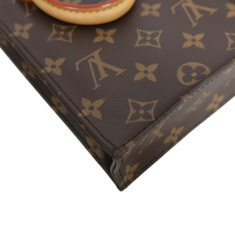 LOUIS VUITTON LV Petite Sac Pla Monogram Handbag Brown PVC With Shoulder Strap
