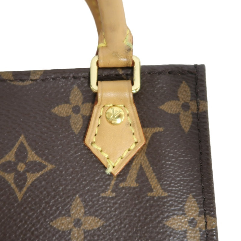 LOUIS VUITTON LV Petite Sac Pla Monogram Handbag Brown PVC With Shoulder Strap