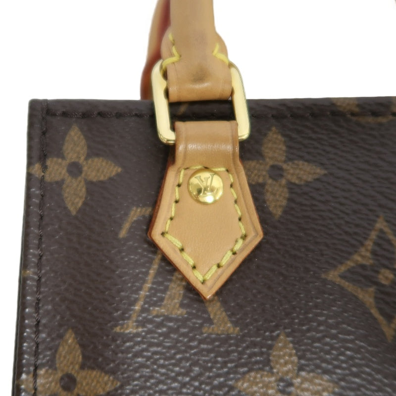 LOUIS VUITTON LV Petite Sac Pla Monogram Handbag Brown PVC With Shoulder Strap