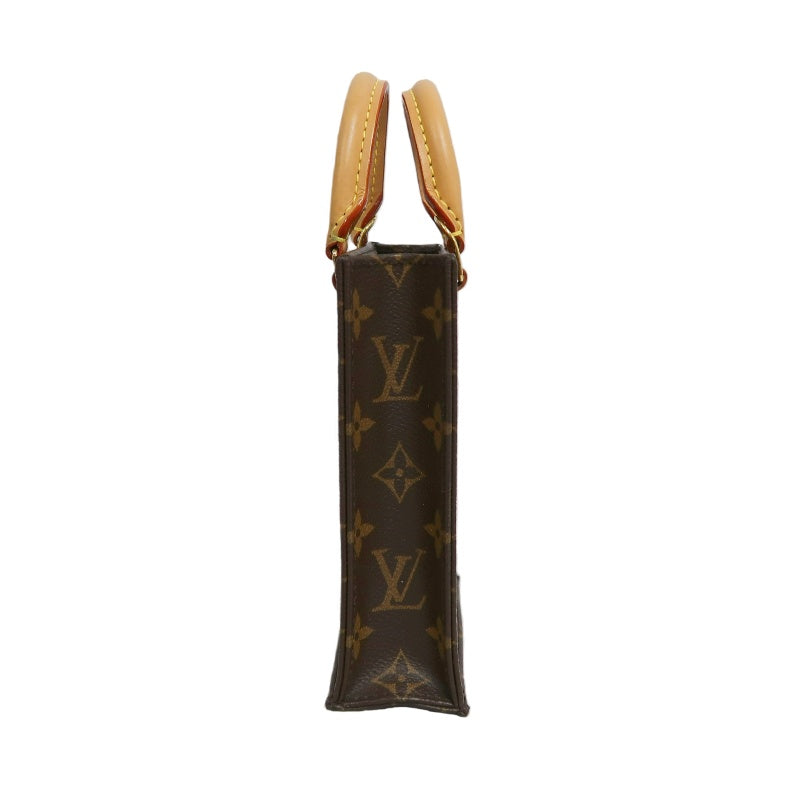 LOUIS VUITTON LV Petite Sac Pla Monogram Handbag Brown PVC With Shoulder Strap
