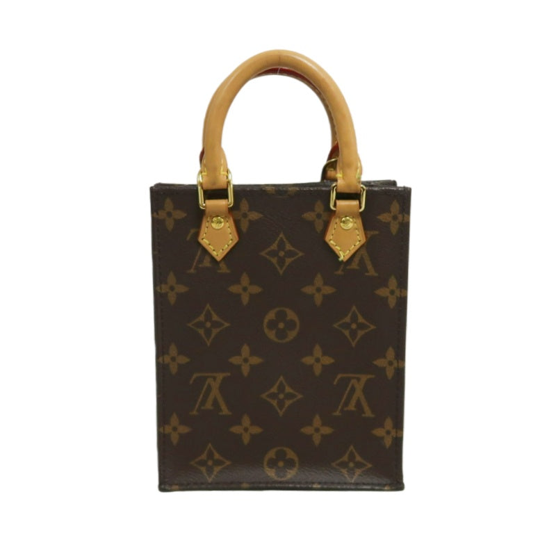 LOUIS VUITTON LV Petite Sac Pla Monogram Handbag Brown PVC With Shoulder Strap