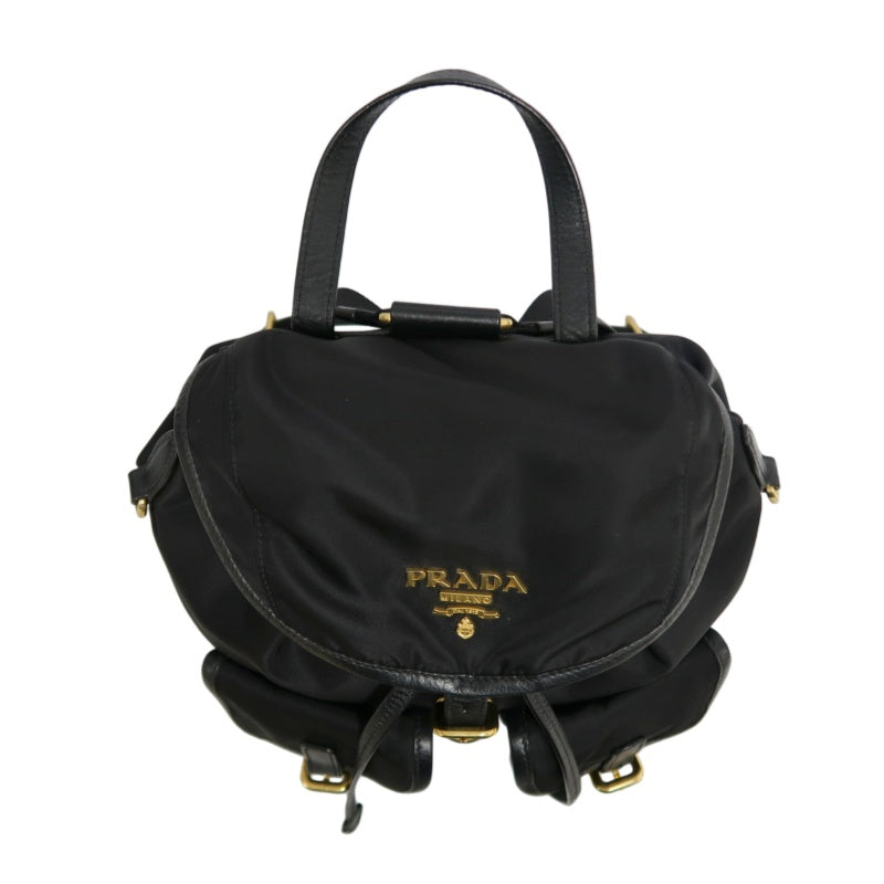 PRADA Nylon Backpack Black Gold Hardware