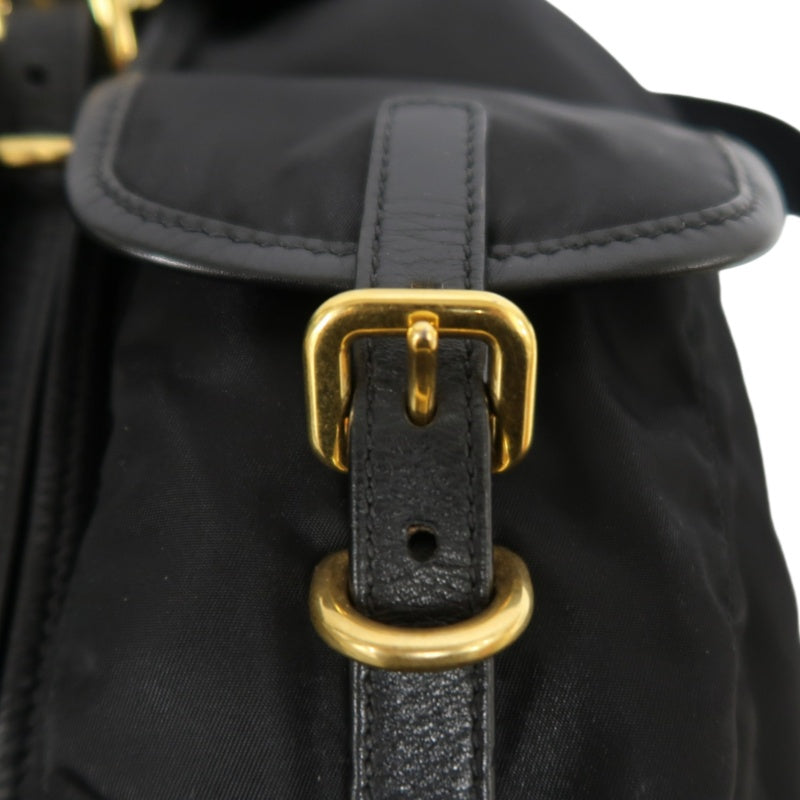 PRADA Nylon Backpack Black Gold Hardware