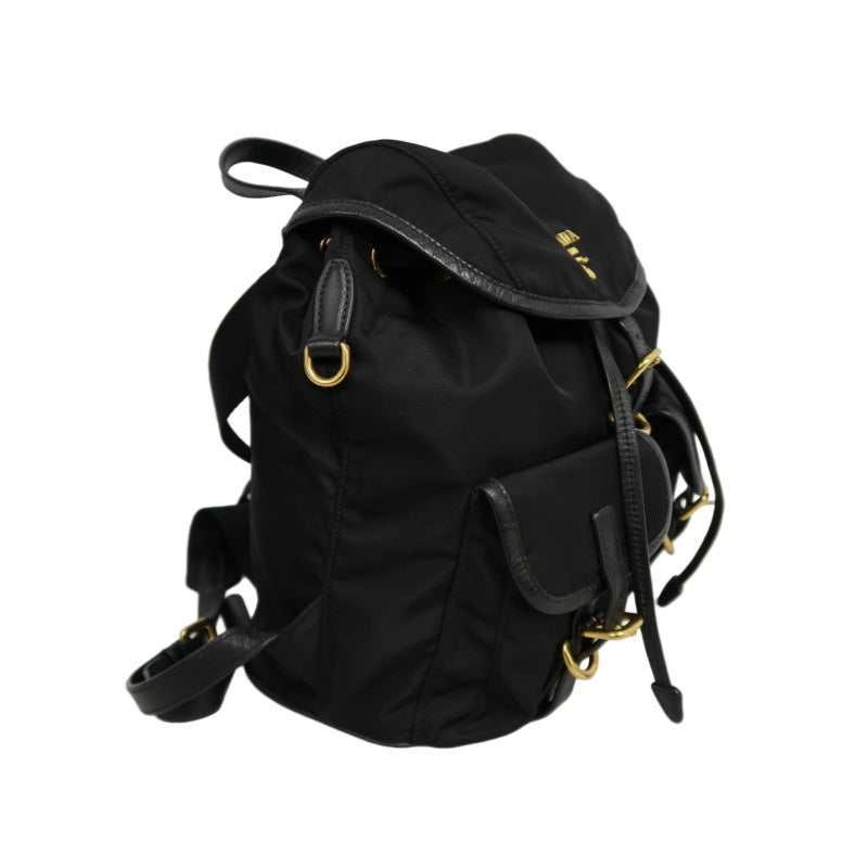 PRADA Nylon Backpack Black Gold Hardware
