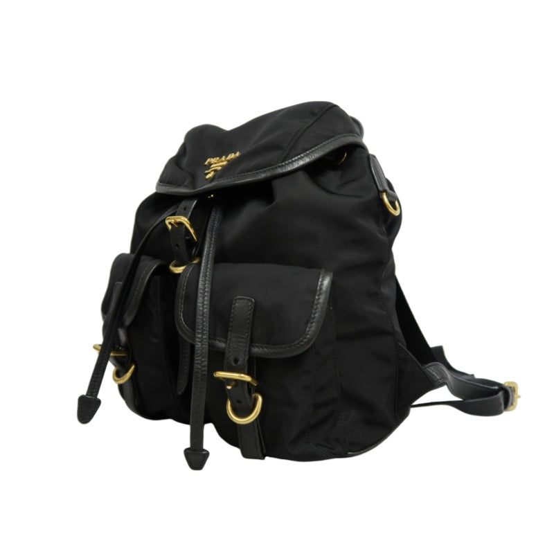 PRADA Nylon Backpack Black Gold Hardware