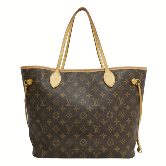 LOUIS VUITTON Monogram Neverfull MM Tote Bag Brown