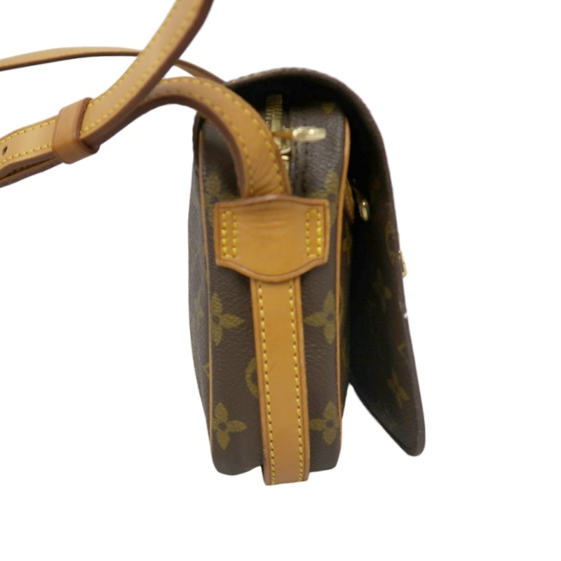 LOUIS VUITTON Monogram Pallas MM Shoulder Bag Brown