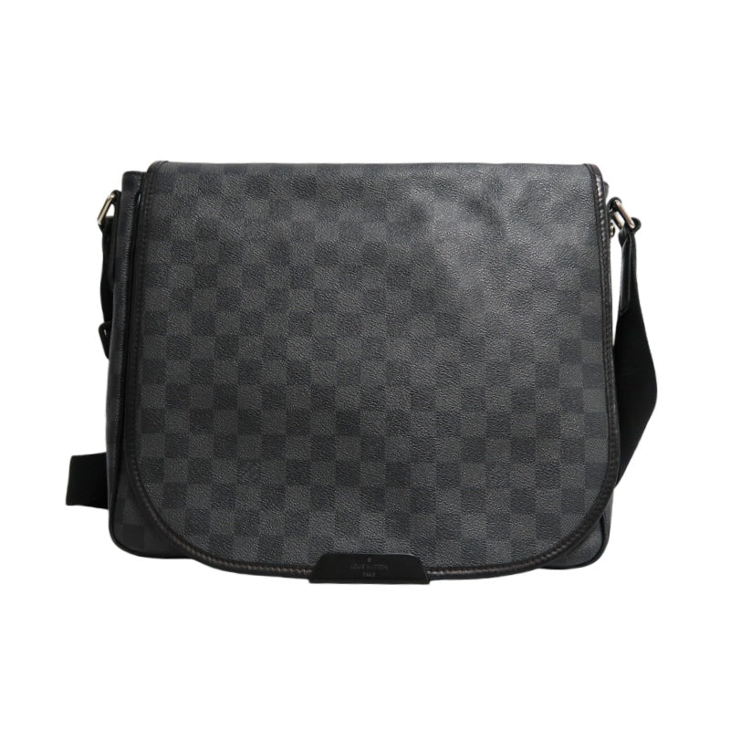 LOUIS VUITTON Damier Graphite Daniel MM Shoulder Bag  Black Grey