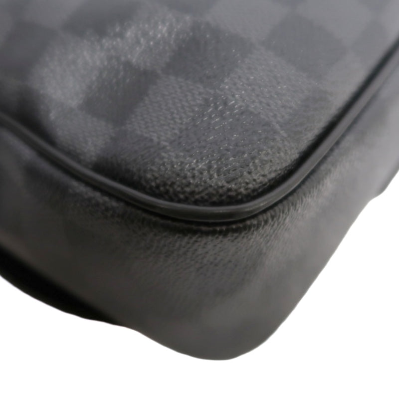 LOUIS VUITTON Damier Graphite Daniel MM Shoulder Bag  Black Grey