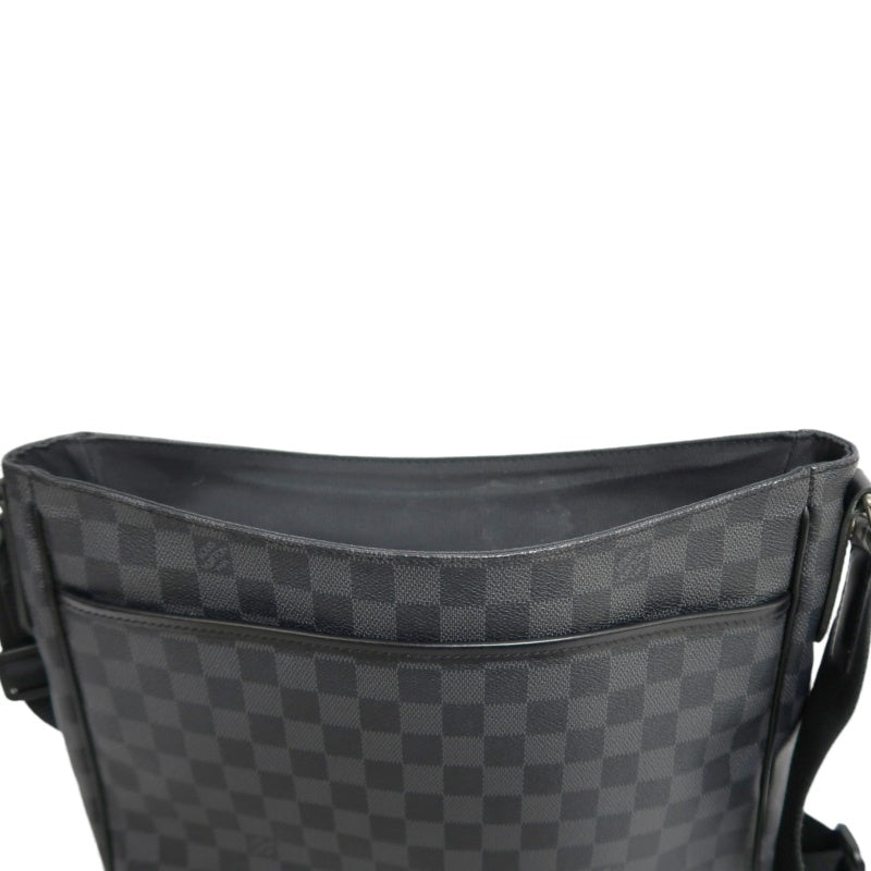 LOUIS VUITTON Damier Graphite Daniel MM Shoulder Bag  Black Grey
