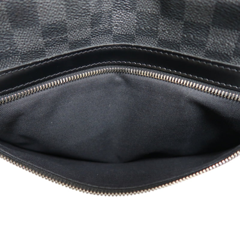 LOUIS VUITTON Damier Graphite Daniel MM Shoulder Bag  Black Grey