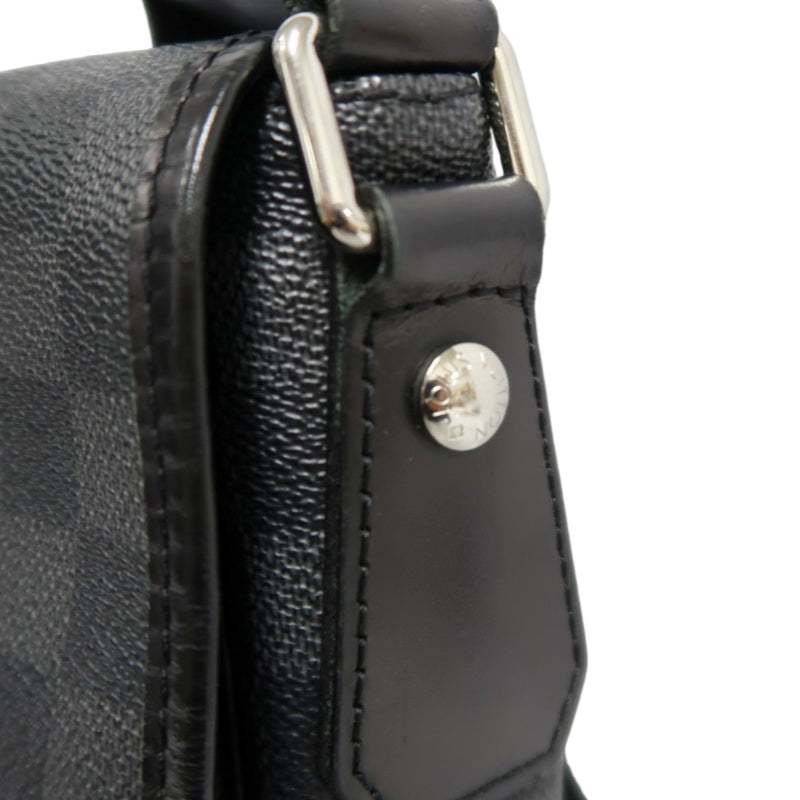 LOUIS VUITTON Damier Graphite Daniel MM Shoulder Bag  Black Grey