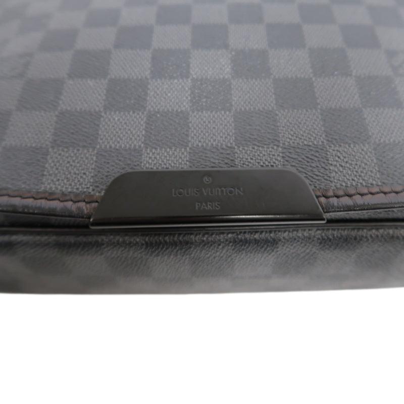 LOUIS VUITTON Damier Graphite Daniel MM Shoulder Bag  Black Grey