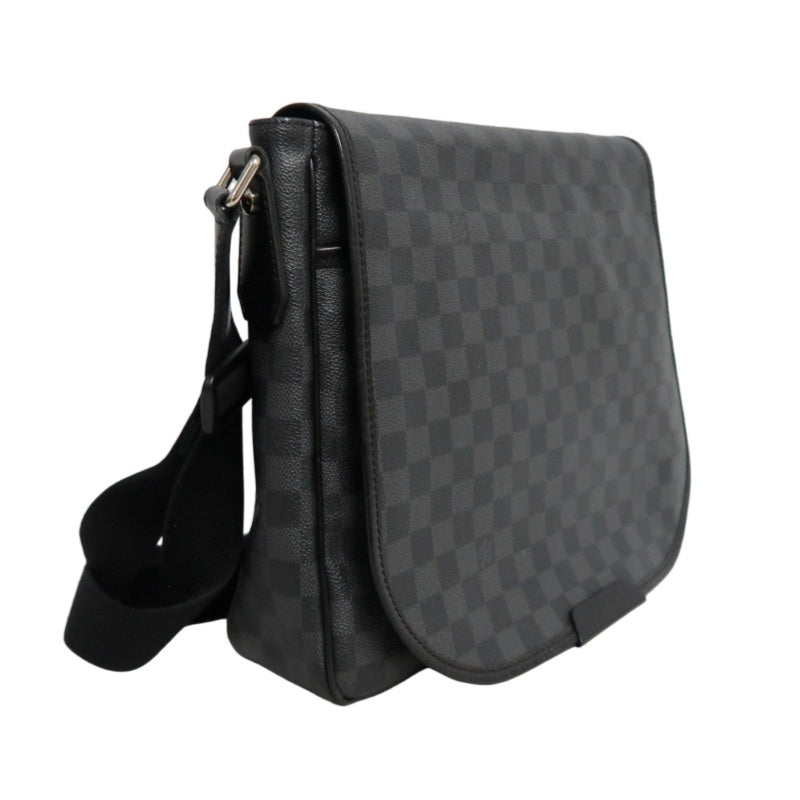 LOUIS VUITTON Damier Graphite Daniel MM Shoulder Bag  Black Grey