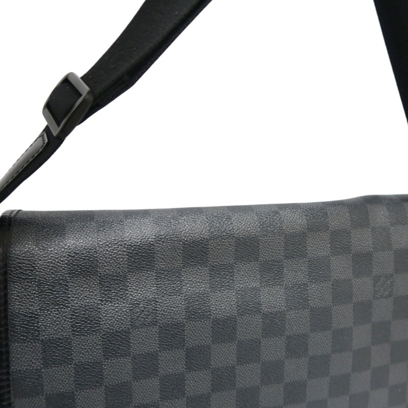 LOUIS VUITTON Damier Graphite Daniel MM Shoulder Bag  Black Grey