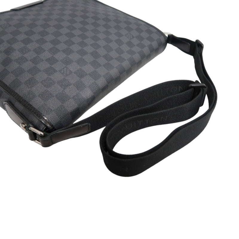 LOUIS VUITTON Damier Graphite Daniel MM Shoulder Bag  Black Grey