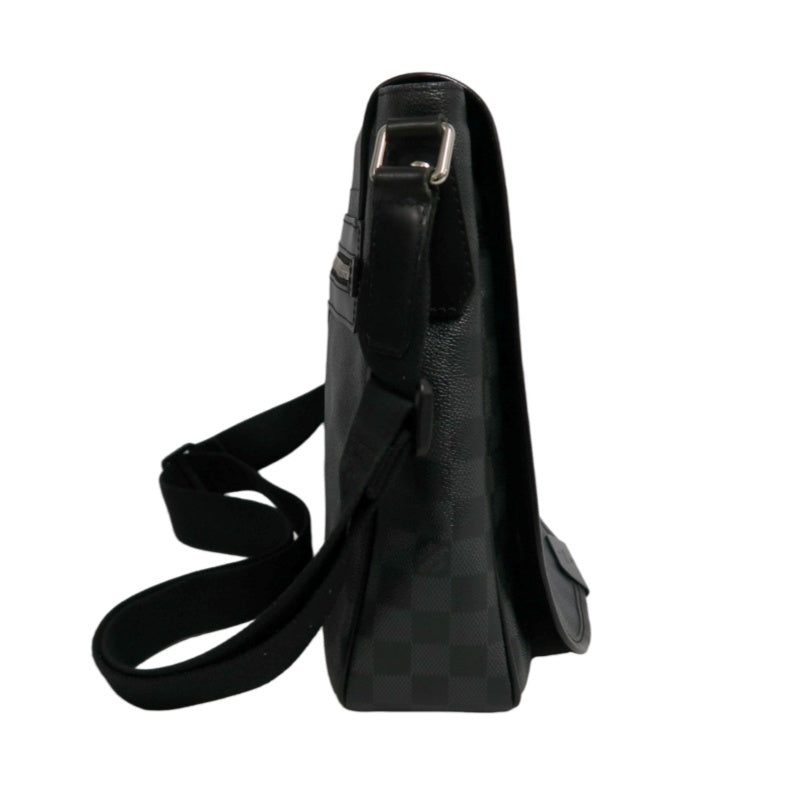 LOUIS VUITTON Damier Graphite Daniel MM Shoulder Bag  Black Grey