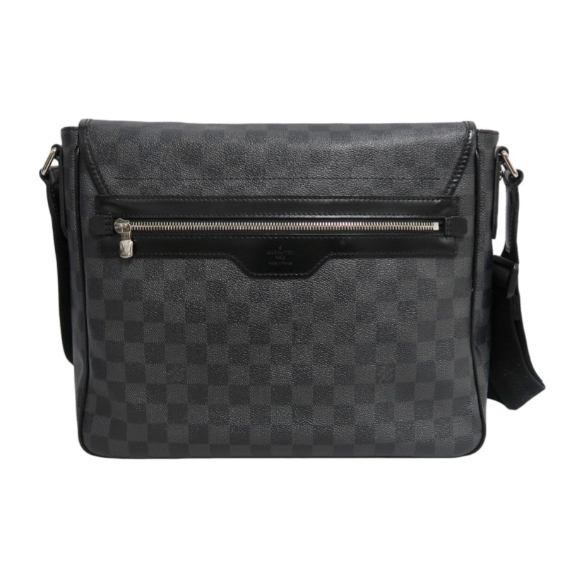 LOUIS VUITTON Damier Graphite Daniel MM Shoulder Bag  Black Grey