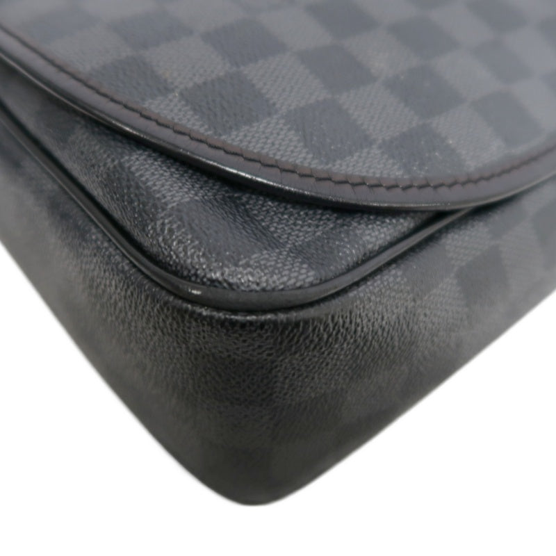 LOUIS VUITTON Damier Graphite Daniel MM Shoulder Bag  Black Grey