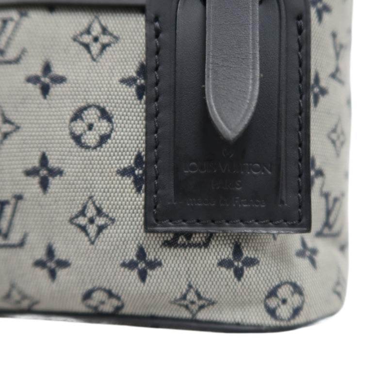 LOUIS VUITTON Monogram Mini Lucille PM Handbag Canvas Blue Grey Name Tag