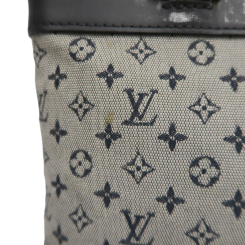 LOUIS VUITTON Monogram Mini Lucille PM Handbag Canvas Blue Grey Name Tag