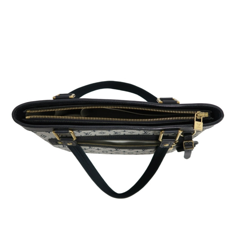 LOUIS VUITTON Monogram Mini Lucille PM Handbag Canvas Blue Grey Name Tag